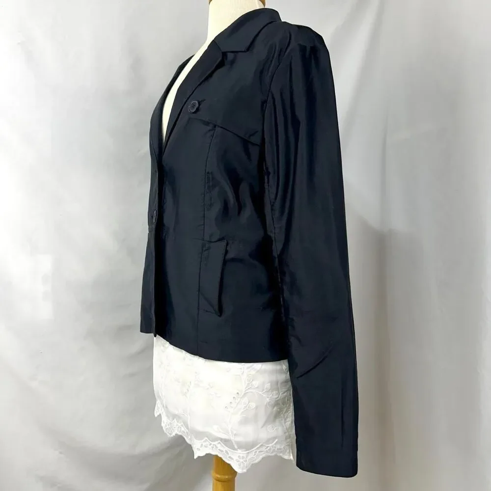 MOSSIMO VTG 90s Black‎ Satin Blazer Jacket Womens Plus XXL Indie Downtown Girl